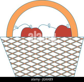 camping basket cartoon icon vector illustration graphic design Stock Vector