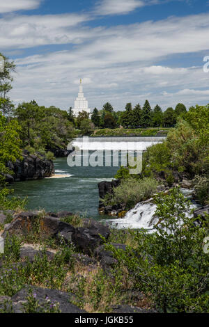 Idaho Falls Temple of the Church of Jesus Christ of Latter-day Saints in Idaho Falls, Idaho Stock Photo