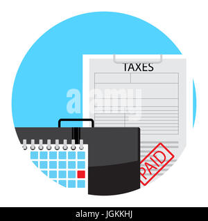 Day of payment taxes icon app flat. Taxation and tax day ...