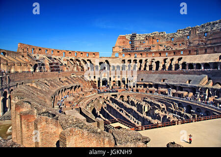 Inside the Colosseum ('Colosseo', also known as the 'Flavian Amphitheatre'), Rome, Italy Stock Photo