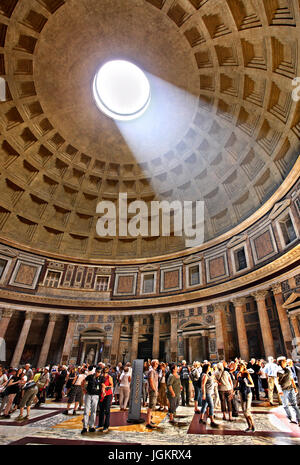 Inside the Pantheon former Roman Temple, now a church of St. Mary and the Martyrs (Chiesa Santa Maria dei Martiri), Rome, Italy.