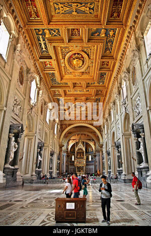 Interior, central nave, Papal Basilica di San Giovanni in Laterano ...