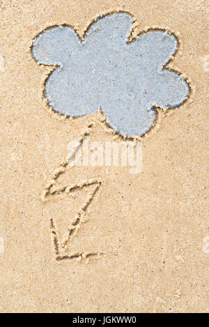 stormy clouds drawing in sand background Stock Photo - Alamy