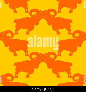 ram pattern. flock of sheep ornament. Farm Animal Background Stock Vector