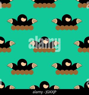 mole pattern. shrew background. Pest Farm ornament Stock Vector