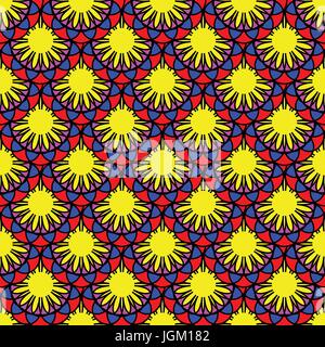 Floral seamless pattern on the colorful background Stock Vector