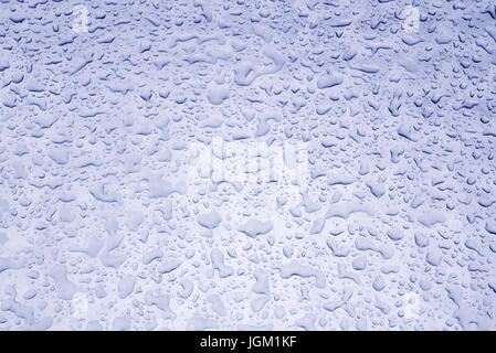 rain drops on a metal sheet Stock Photo