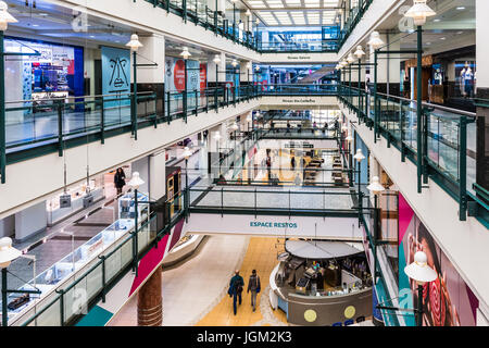 Montreal, Canada - May 26, 2017: Underground city shopping mall in downtown area at Niveau Metro in Quebec region Stock Photo