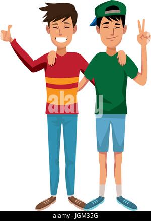 Two boys are the best friends. Hand drawn vector illustration Stock Vector  Image & Art - Alamy