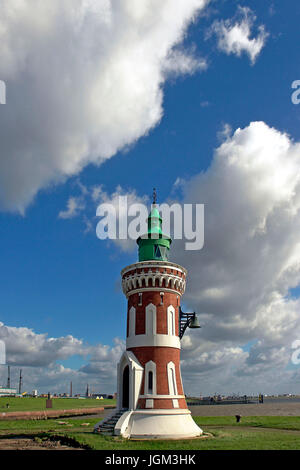 Europe, Germany, Lower Saxony, Bremerhaven, lighthouse, lighthouses, architecture, building, building, landmark, sea sign, beacon, signal tower, coast Stock Photo