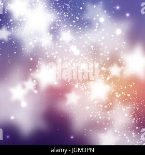 Starry background. Smooth and blured stars on blue and magenta background Stock Vector