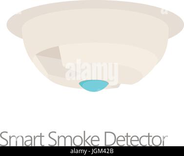 Smart smoke detector icon, cartoon style Stock Vector