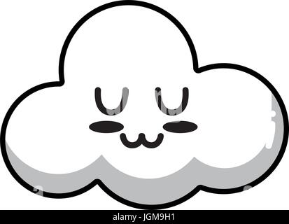 line kawaii cute tender cloud weather Stock Vector Image & Art - Alamy