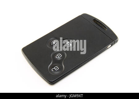 Modern black car key card  isolated on white background Stock Photo