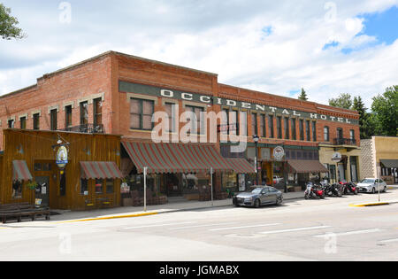 BUFFALO, WYOMING - JUNE 23, 2017: The Occidental Hotel. Founded in 1880 at the foot of the Bighorn Mountains near the Bozeman Trail, it became one of  Stock Photo