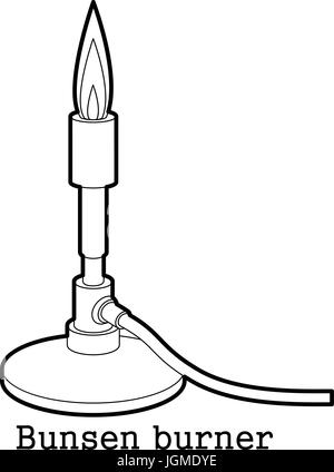 Bunsen burner in black and white color. 24377131 Vector Art at Vecteezy