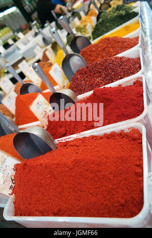 Spices for sale in Carmel Market in Tel Aviv Stock Photo