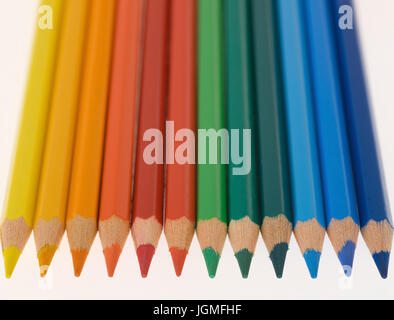 Coloured colour pencils - crayon, Bunte Farbstifte - crayon Stock Photo