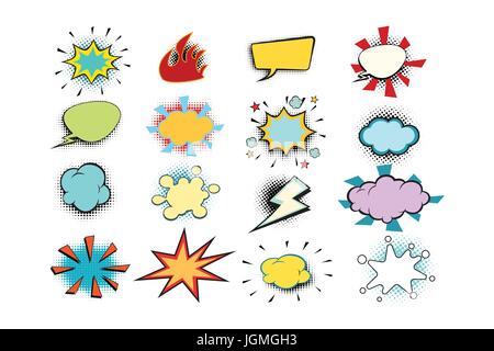 set colored comic bubbles Stock Vector