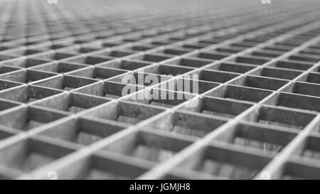 Metal lattice with small cells grid. Stock photo background with shallow DOF and selective focus point. Stock Photo