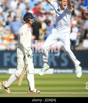 England's Keaton Jennings walks off dejected after losing his wicket during day three of the First Investec Test match at Lord's, London. PRESS ASSOCIATION Photo. Picture date: Saturday July 8, 2017. See PA story cricket England. Photo credit should read: Nigel French/PA Wire. RESTRICTIONS: Editorial use only. No commercial use without prior written consent of the ECB. Still image use only. No moving images to emulate broadcast. No removing or obscuring of sponsor logos. Stock Photo