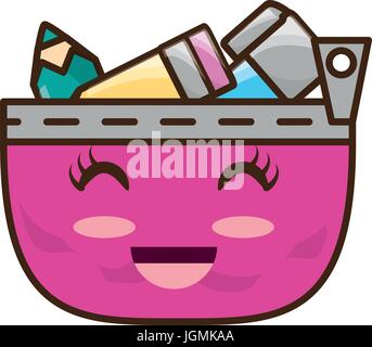 Pencils case cartoon Stock Vector