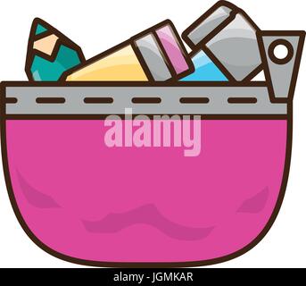 Pencils case cartoon Stock Vector