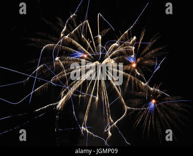 Spectacular Firework Display in the sky Stock Photo