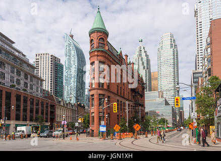 Toronto, Canada - 26 June 2017: Toronto Cityscape and Flatiron Gooderham Building