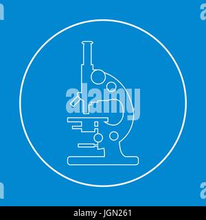 Stylized vector icon of microscope. Magnifying device sign. Laboratory equipment symbol. Stock Vector