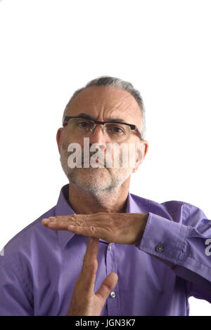 man with making time out gesture Stock Photo