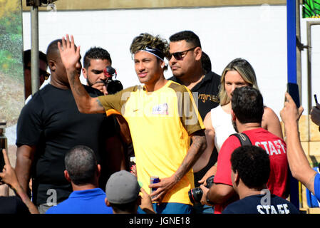 Sao Paulo, Brazil. 07th July, 2017. Neymar Jr Brazilian player from Barcelona is seen during Jr's Five event at the Neymar Jr. Institute on Praia Grande coast of São Paulo this Saturday, 08 (PHOTO: EDUARDO MARTINS/BRAZIL PHOTO PRESS) Credit: Brazil Photo Press/Alamy Live News Stock Photo