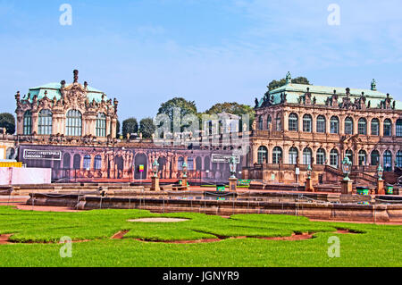 Wallpavillon, (Wall Pavillon,) Art Gallery Museum, Inner Court Yard, Zwinger Palace, Dresden, Saxony, Germany, Stock Photo