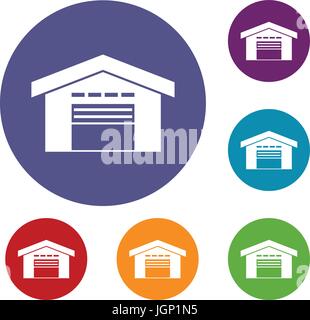 Warehouse icons set Stock Vector