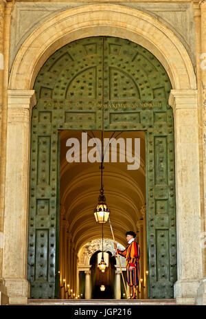 Member of the Swiss Guard of the Vatican city state. Stock Photo