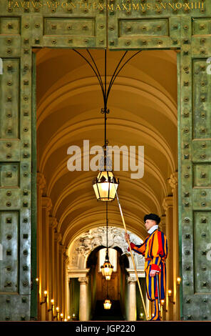 Member of the Swiss Guard of the Vatican city state. Stock Photo