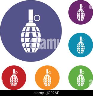 Grenade icons set Stock Vector