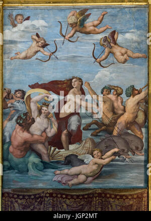 The triumph of Galatea, Raphael,fresco,Villa Farnesina, Rome, Italy Stock Photo
