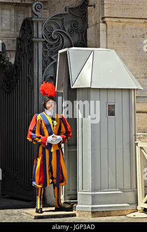 Member of the Swiss Guard of the Vatican city state. Stock Photo