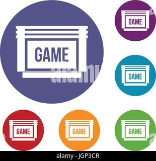 Game cartridge icons set Stock Vector