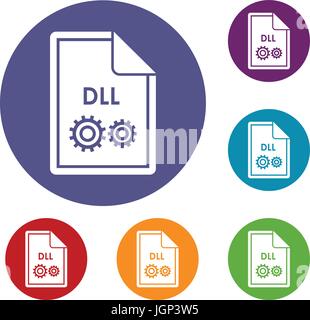 File DLL icons set Stock Vector