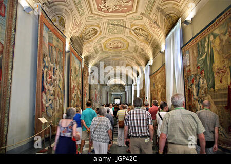 In the Galleria degli Arazzi (Tapestry gallery), of the Vatican Museums, Vatican city. Stock Photo