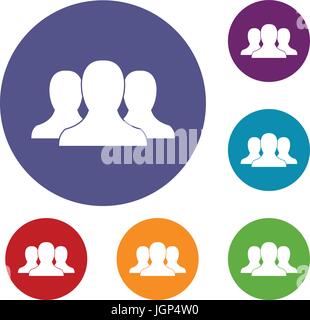 Group of people icons set Stock Vector