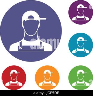 Plumber icons set Stock Vector