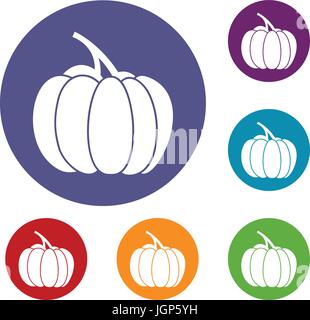 Pumpkin icons set Stock Vector
