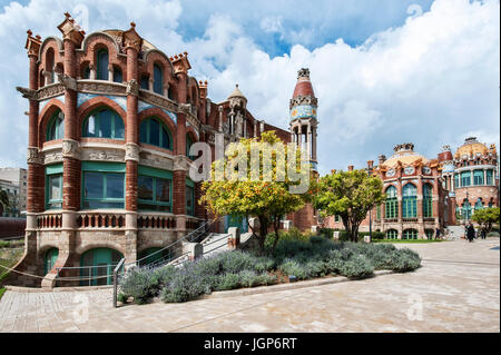 Historic hospital complex Hospital de Sant Pau, Barcelona, Spain Stock Photo