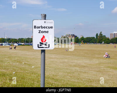 A signpost for a Barbecue zone Stock Photo