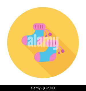 Children socks icon. Flat vector related icon with long shadow for web and mobile applications. It can be used as - logo, pictogram, icon, infographic Stock Vector