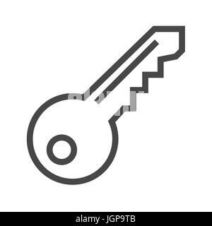 Key Thin Line Vector Icon. Flat icon isolated on the white background. Editable EPS file. Vector illustration. Stock Vector