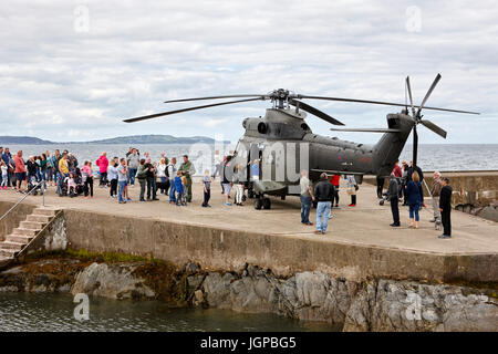 Royal Air Force XW209 westland puma helicopter on display to the public armed forces day bangor northern ireland Stock Photo